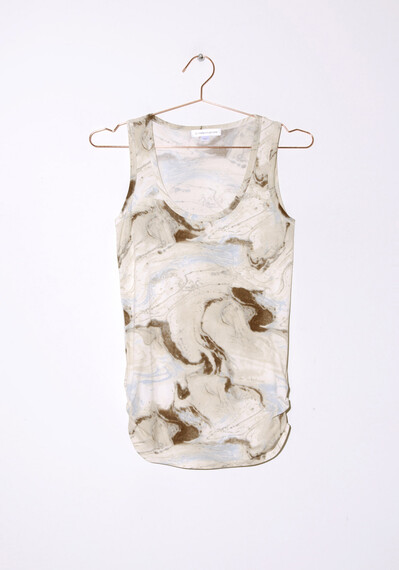 Women's Marble Side Ruched Tank Image 4
