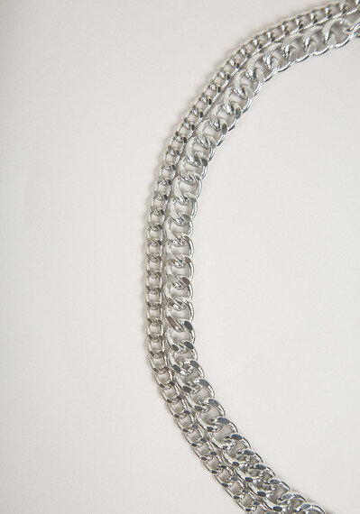 Women's Double Chain Silver Belt Image 5