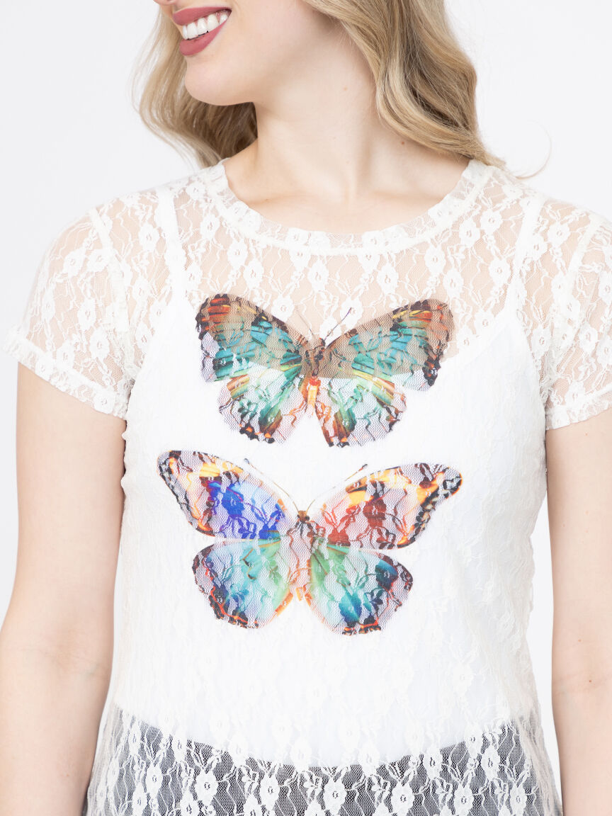 Women's Butterfly Lace Tee