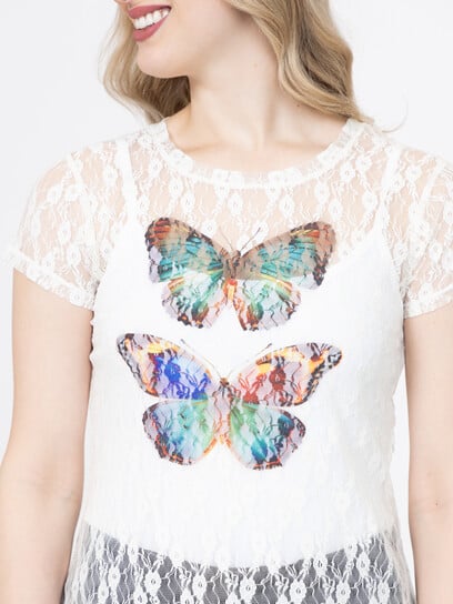 Women's Butterfly Lace Tee Women's Butterfly Lace Tee