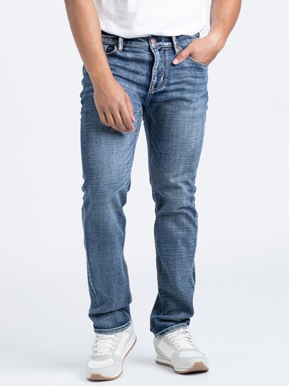 Men's Vintage Wash Slim Straight Jeans