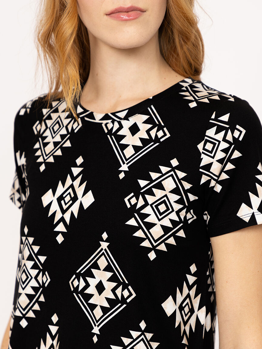 Women's Geometric Crew Neck Tee