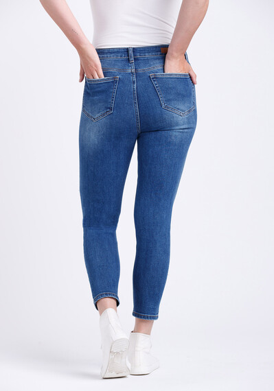 Women's High Rise Destroyed Mom Crop Skinny Jeans Image 2