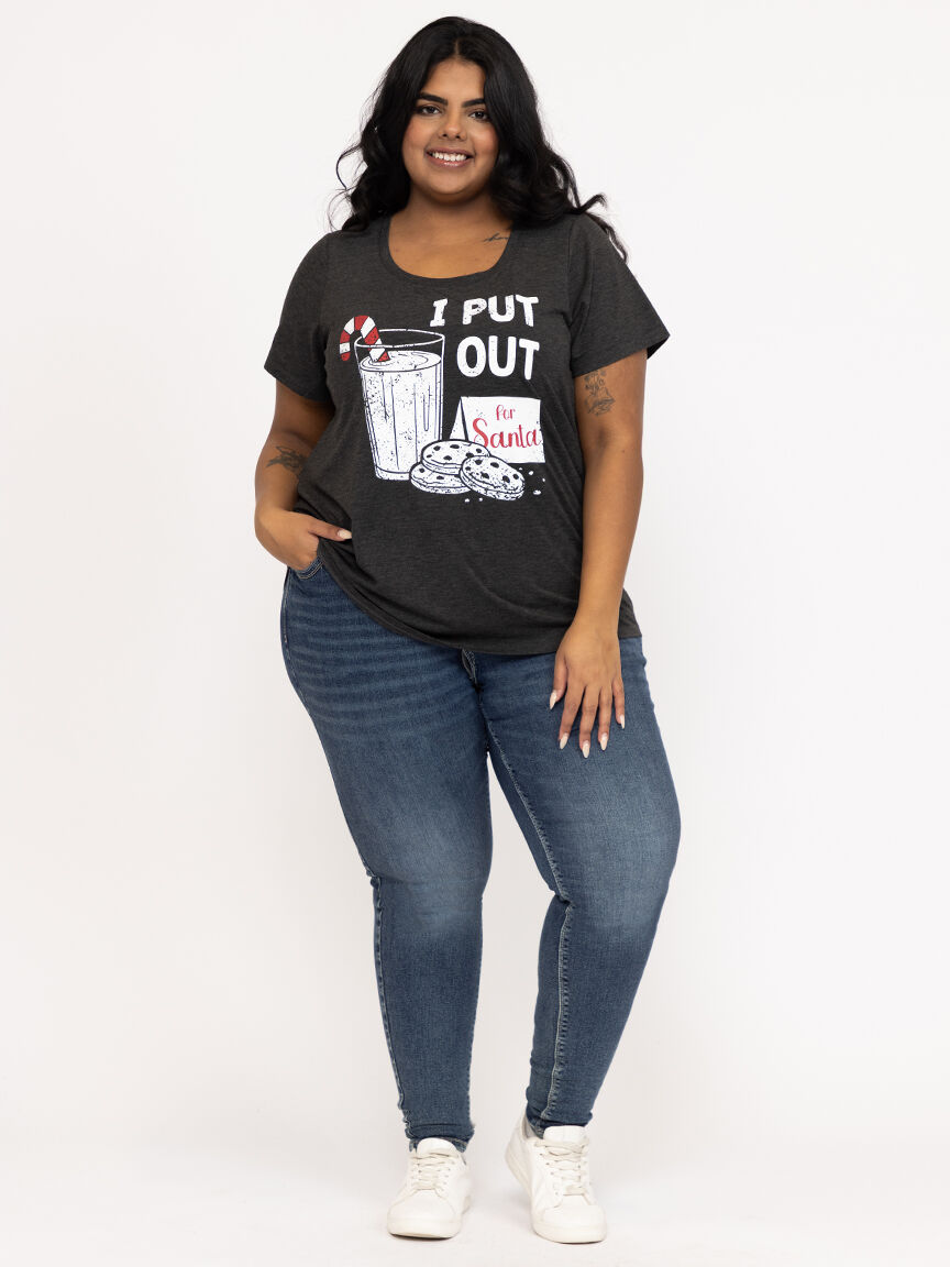 Women's Put Out For Santa Scoop Neck Tee