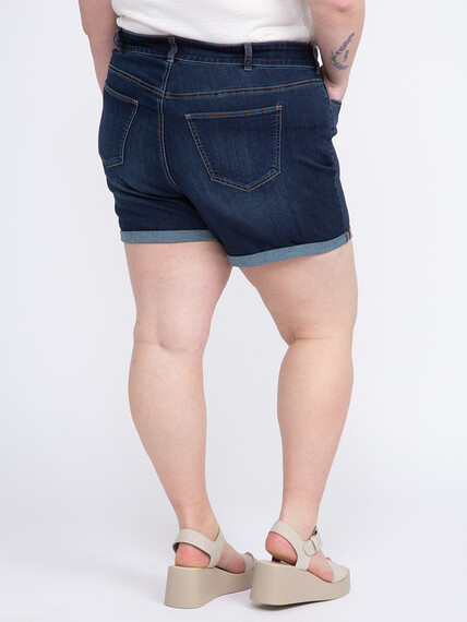 Women's Plus 2 Button Cuffed Midi Short Women's Plus 2 Button Cuffed Midi Short Image 4