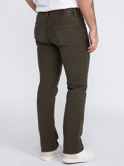 Men's Olive Slim Straight Jeans Image 4