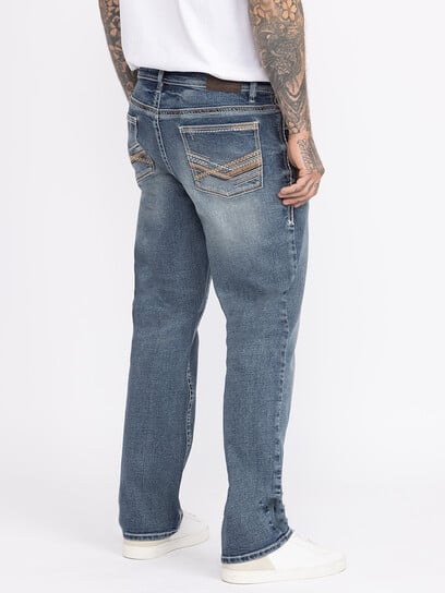 Men's Slim Straight Med Blue Jeans Men's Slim Straight Med Blue Jeans