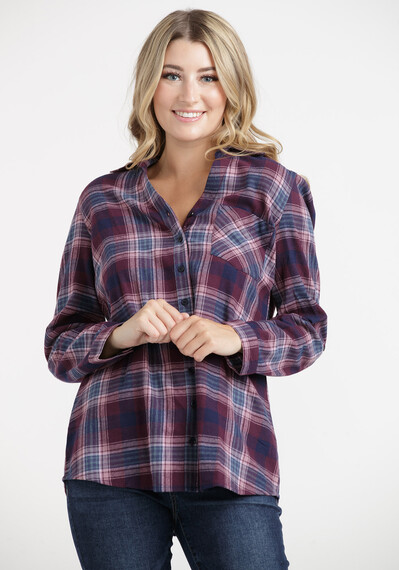 Women's Flannel Plaid Tunic Image 2