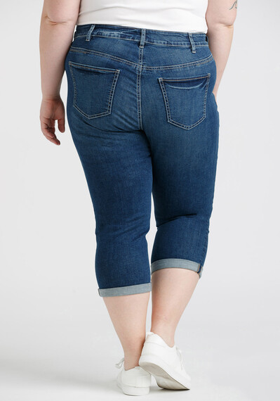 Women's Plus 2 Tone Stitch Cuffed Jean Image 2