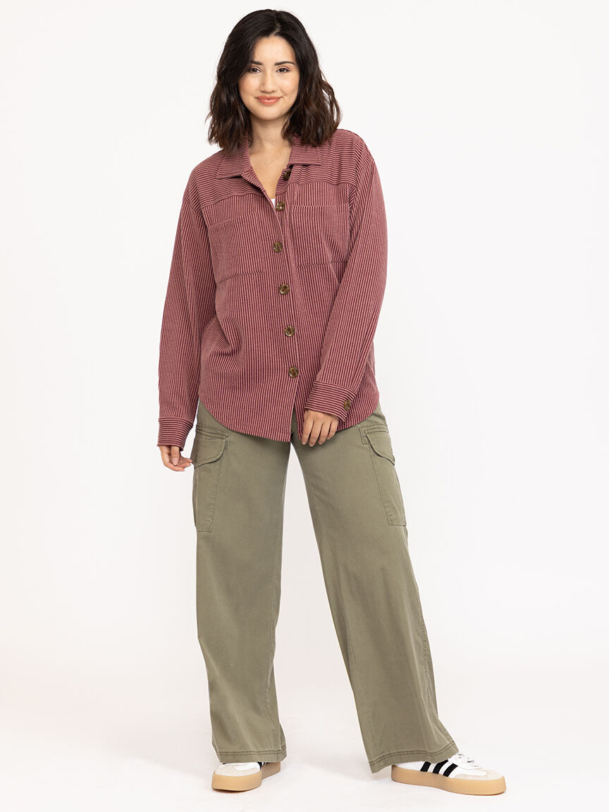 Women's Two Tone Button Front Shirt