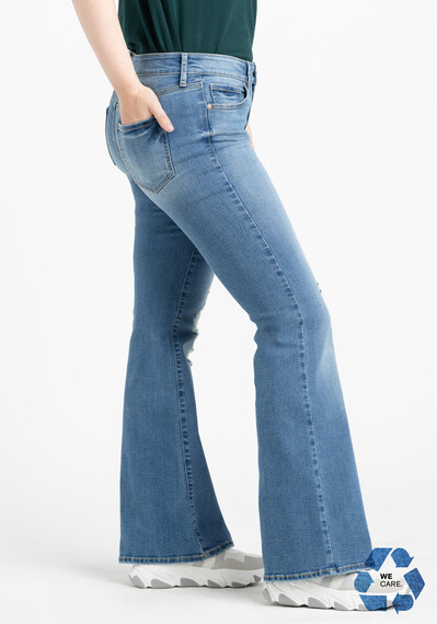Women's Low Rise Destroyed Flare Jeans Image 3