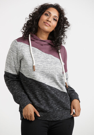 Women's Angled Colour Block Hoodie Image 1