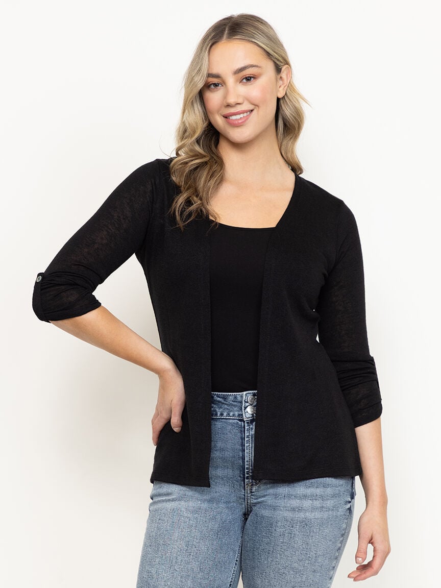 Women's Roll Sleeve Cardigan