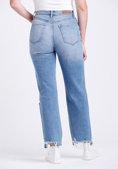Women's Super High Rise Heavy Distress Dad Jeans Image 2