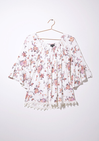 Women's Floral Bell Sleeve Top Image 4