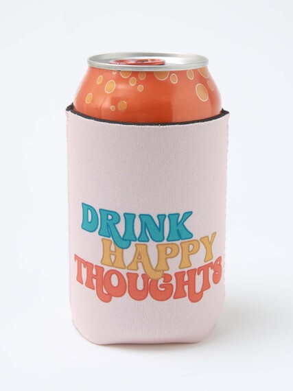 Drink Happy Thoughts Can Koozie Drink Happy Thoughts Can Koozie Image 1