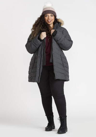 Women's Quilted Parka with Fooler Image 3