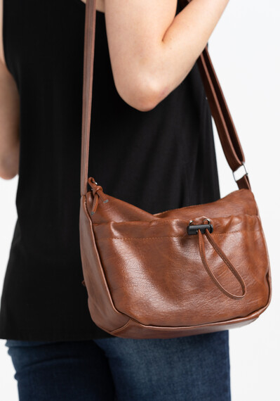 Women's Washed PU Slouch Cross Body Bag Women's Washed PU Slouch Cross Body Bag Image 1