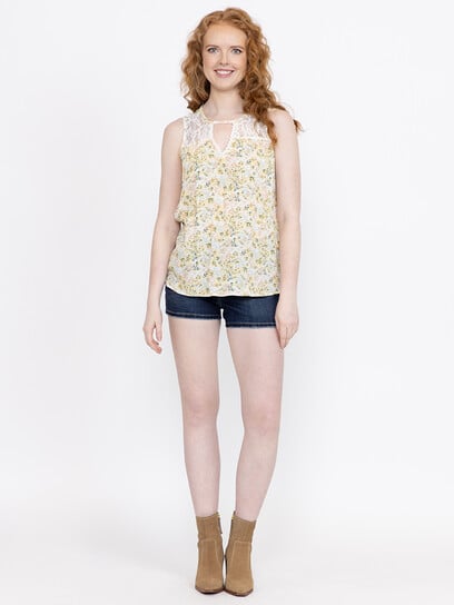 Women's Ditsy Floral Keyhole Tank Women's Ditsy Floral Keyhole Tank