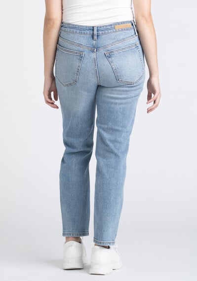 Women's High Rise Destroyed Slim Straight Jeans Image 2