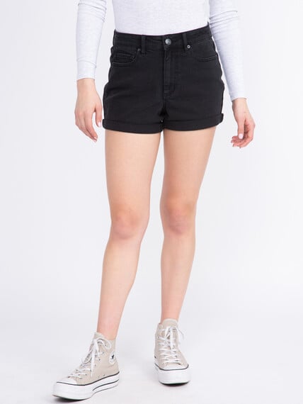 Women's High Rise Black Denim Shortie Image 2