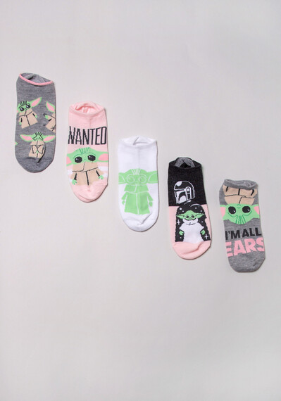 5Pk Mandalorian Pink Wanted No Show Socks 5Pk Mandalorian Pink Wanted No Show Socks Image 2