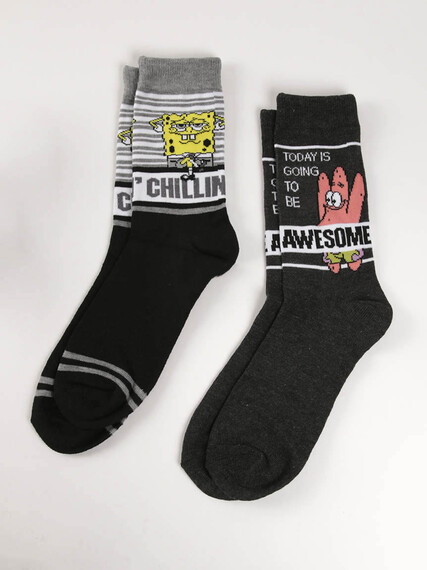 Men's Sponge Bob Crew Socks Image 2
