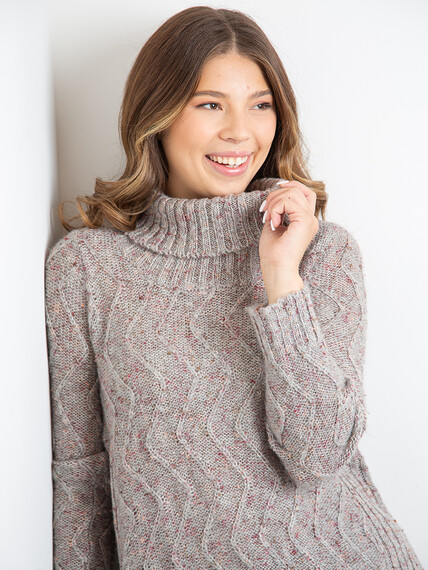 Women's Cowl Neck Tunic Sweater Image 3