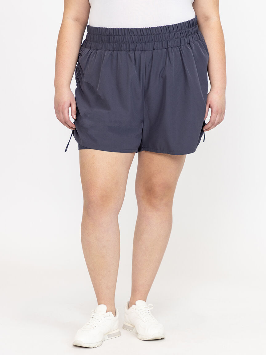 Women's Ruched Hybrid 2-in-1 Shorts