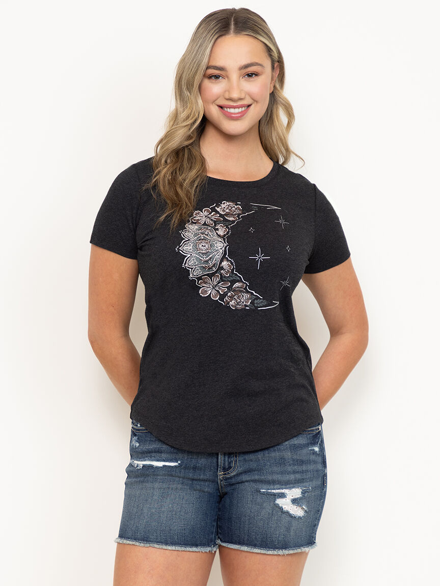Women's Floral Moon Relaxed Tee