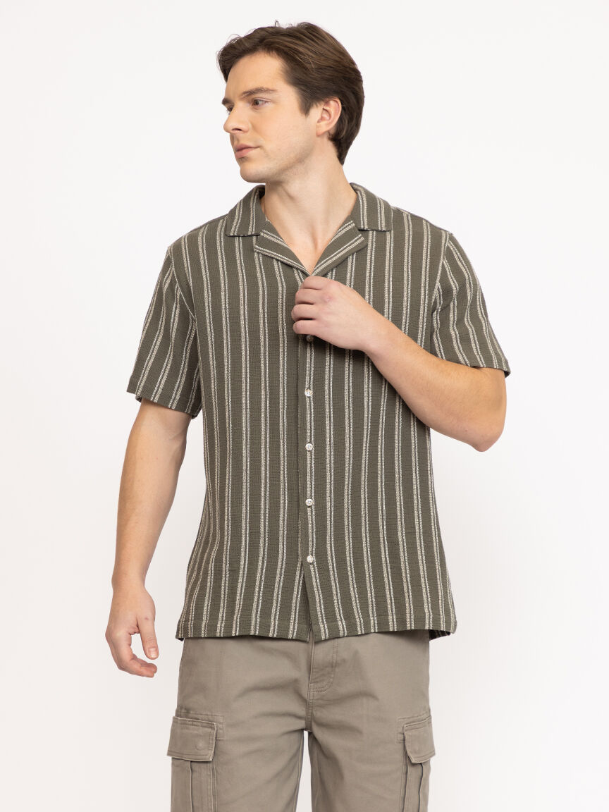 Men's Textured Stripe Shirt