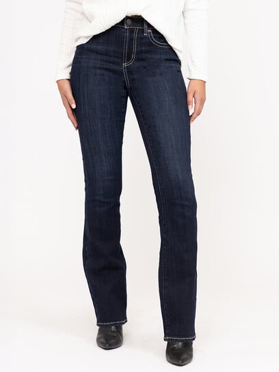 Women's Dark Wash Embellished Baby Boot Jeans Women's Dark Wash Embellished Baby Boot Jeans