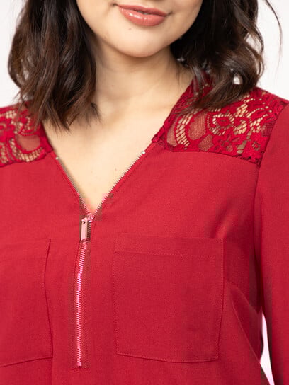 Women's Half Zip Blouse Women's Half Zip Blouse