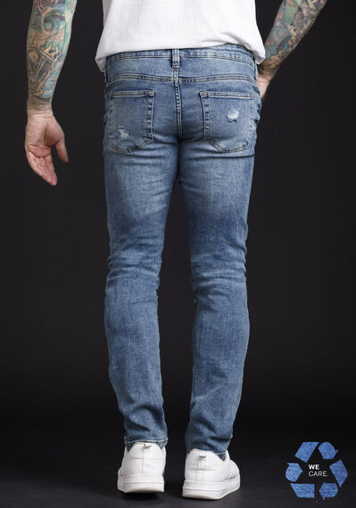 Men's Moto Destroyed Skinny Jeans Image 3