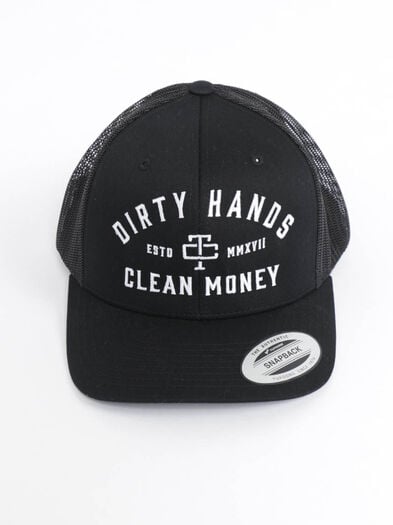 Men's Dirty Hands Clean Money Hat, BLACK Men's Dirty Hands Clean Money Hat, BLACK