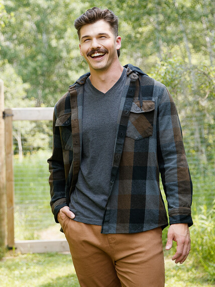 Men's Hooded Flannel Shirt Image 1