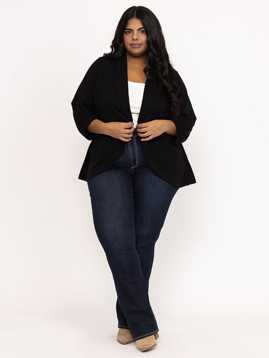 Women's Floral Chiffon Back Blazer