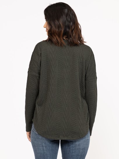 Women's Cable Button Front Top Women's Cable Button Front Top