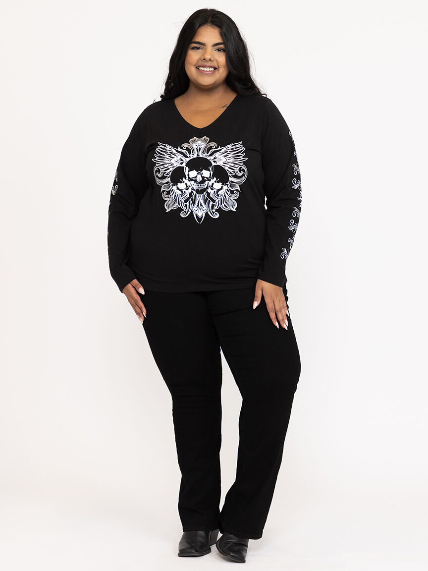 Women's Skull Long Sleeve Tee