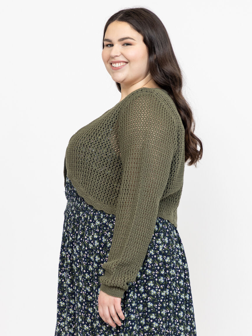 Women's Pointelle Open Shrug