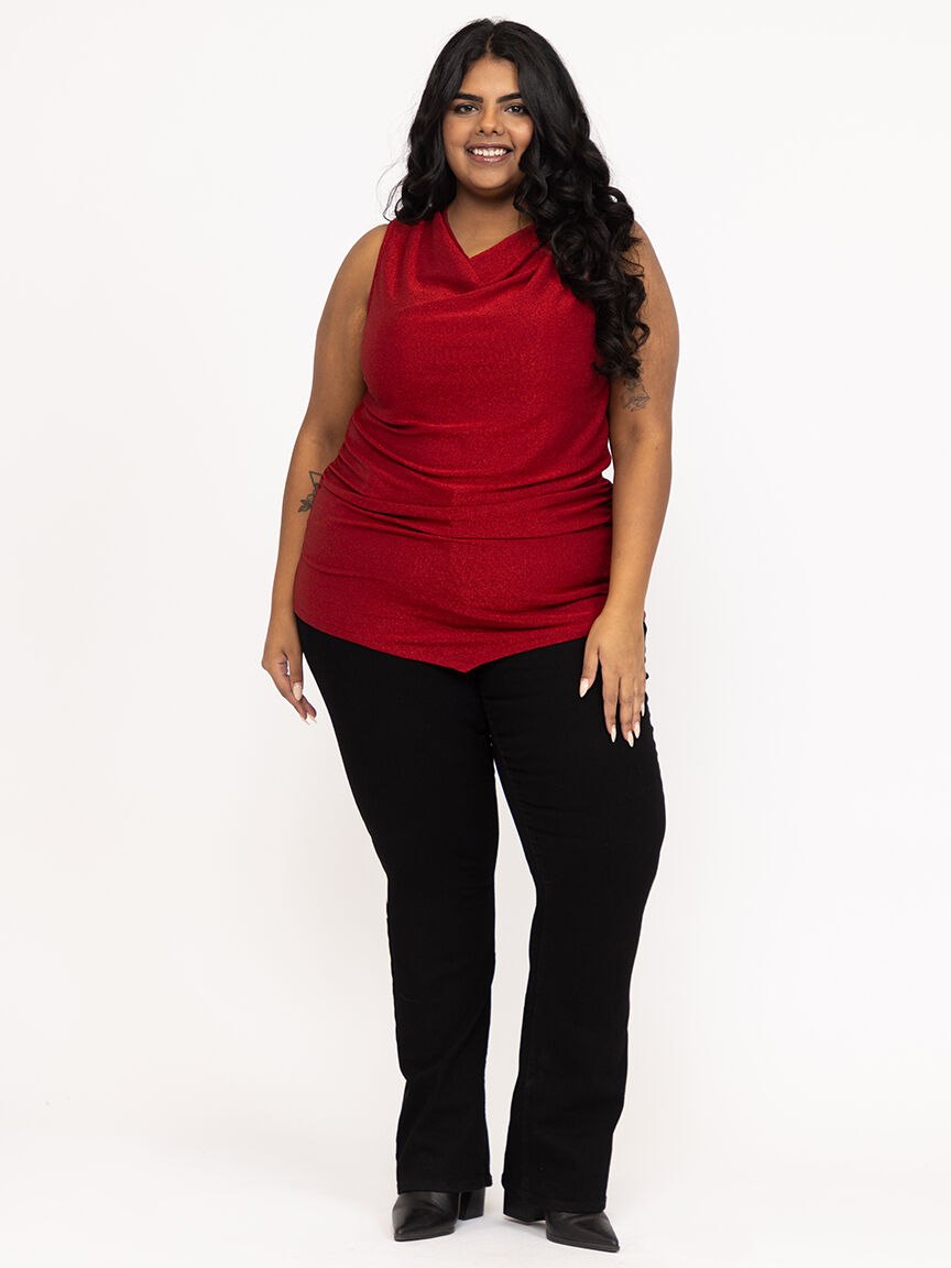 Women's Shimmer Cowl Neck Tank