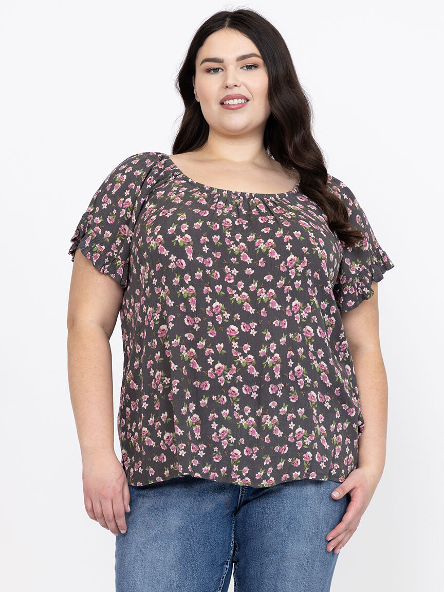 Women's Floral Peasant Top