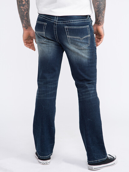 Men's Indigo Wash Classic Bootcut Jeans Image 4