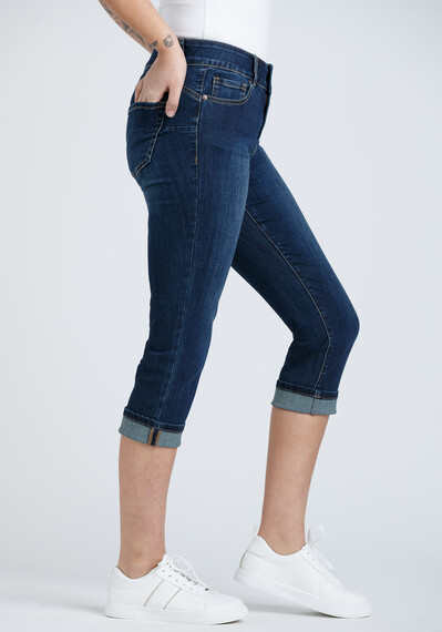 Women's 2 Button Cuffed Jean Capri Women's 2 Button Cuffed Jean Capri Image 3