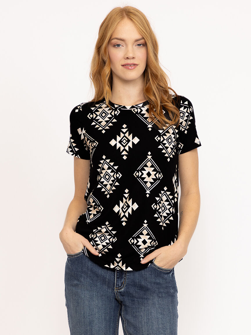 Women's Geometric Crew Neck Tee