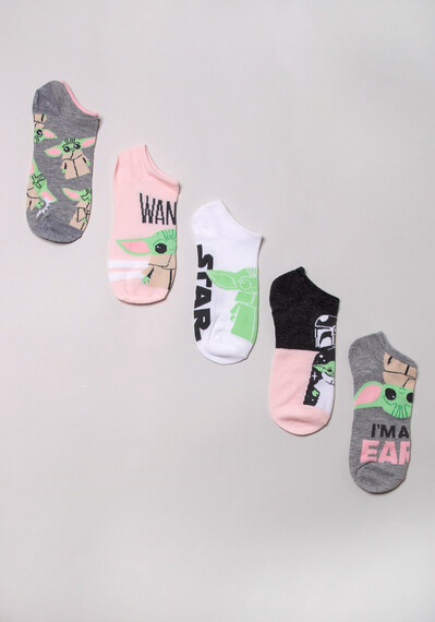5Pk Mandalorian Pink Wanted No Show Socks 5Pk Mandalorian Pink Wanted No Show Socks Image 1