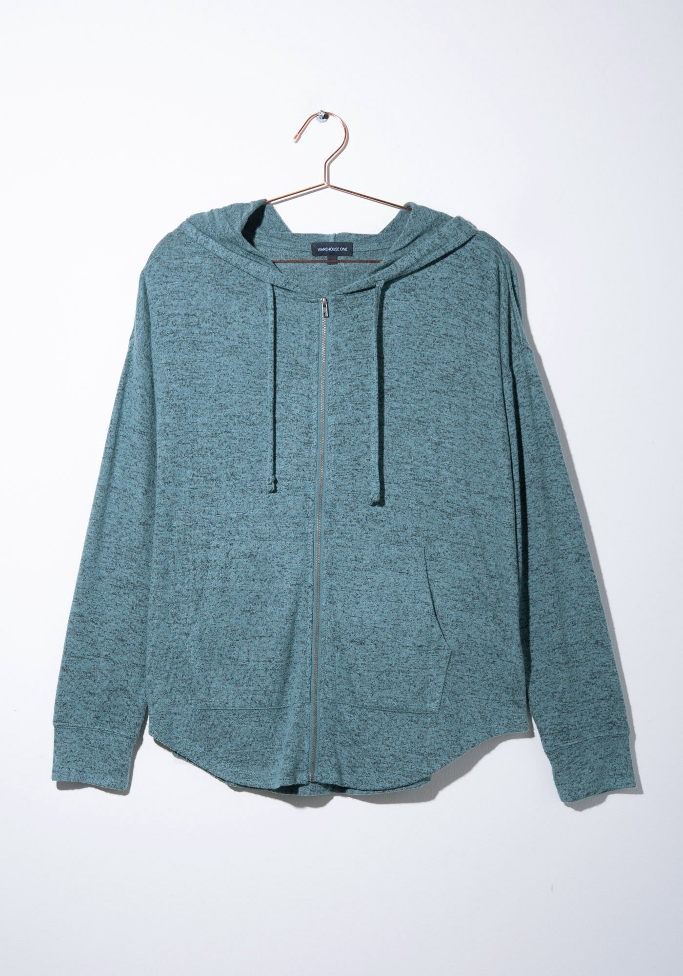 Women's Textured Zip Up Hoodie Warehouse One