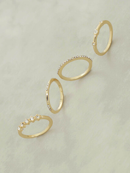 Women's Gold and Crystal Rings Image 4