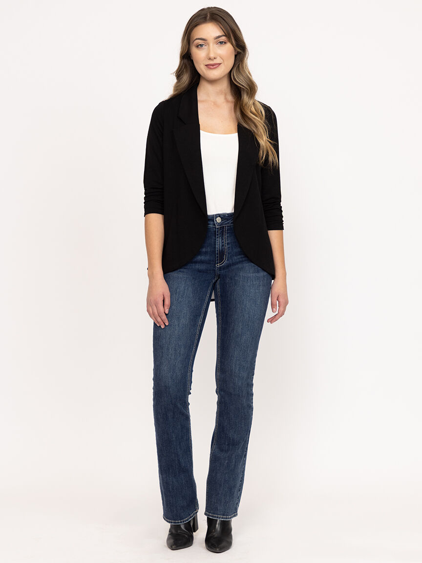 Women's Floral Chiffon Back Blazer