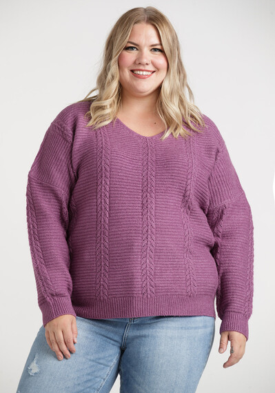 Women's Cable Knit Sweater Image 1